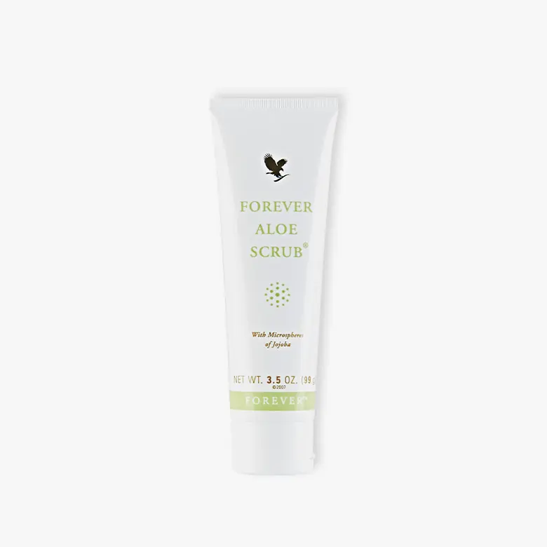Forever Aloe Scrub prirodan piling za lice i telo s aloe verom i prirodnim eksfolijacijskim česticama koji nežno uklanja mrtve ćelije čisti pore i ostavlja kožu baršunastom – Forever Living | Aloe Zdravlje