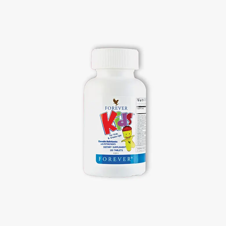 Forever Kids multivitaminske tablete za žvakanje sa fitonutrijentima, ukus grožđa, sadrži gvožđe – Forever Living | Aloe Zdravlje