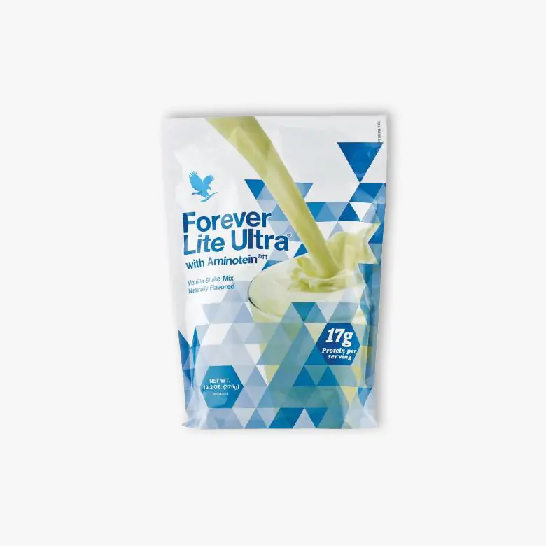 Forever Lite Ultra Vanilla proteinski šejk sa 17g proteina i 18 vitamina i minerala u delikatnom ukusu vanile kao zamena za obrok u C9 i F15 programima – Forever Living | Aloe Zdravlje