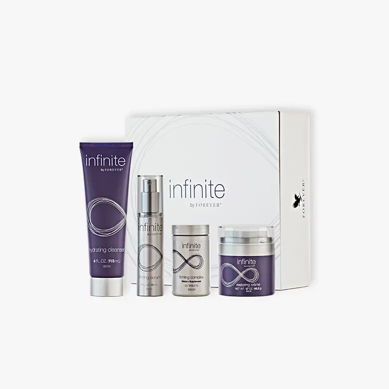 Infinite Skin Care Kit kompletni anti-age set s Hydrating Cleanserom Firming Serumom i Restoring Kremom za zrelu kožu – Forever Living | Aloe Zdravlje