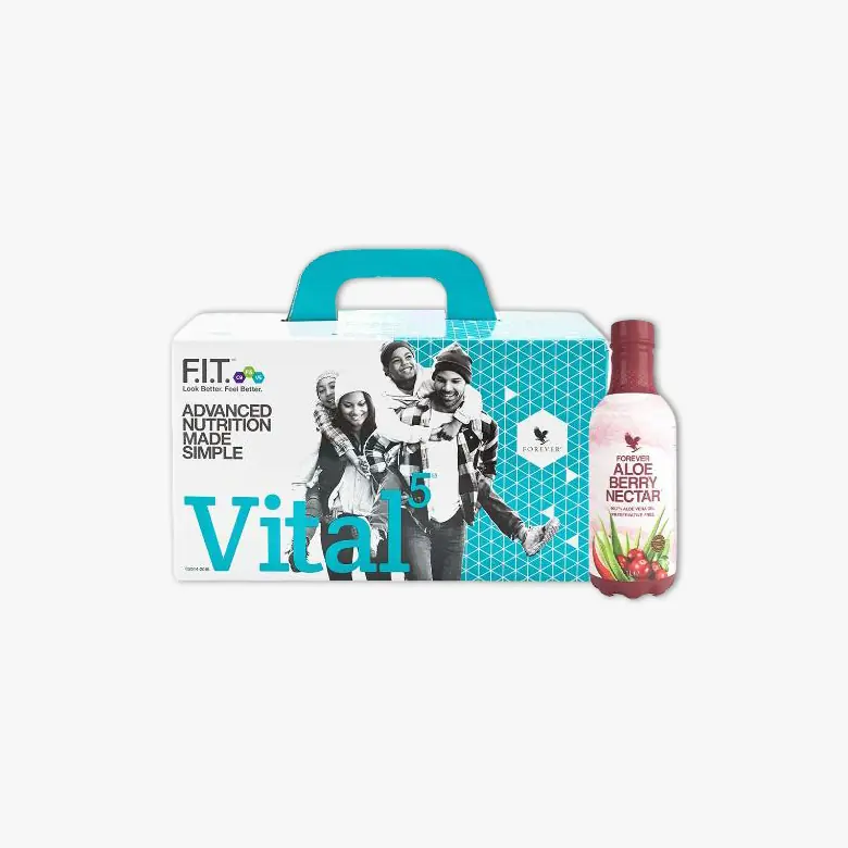 Vital5 Berry Nectar petoproduktni wellness paket sa aloe pijačom od brusnice i jabuke Forever Daily probioticima omega-3 i Argi+ za sveobuhvatno zdravlje – Forever Living | Aloe Zdravlje